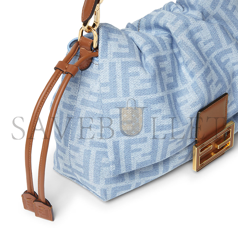 F**di BAGUETTE SOFT MEDIUM LIGHT BLUE FF De*1m BAG 8BR833AY6QF1WM6 (26.5*18*8.5cm)